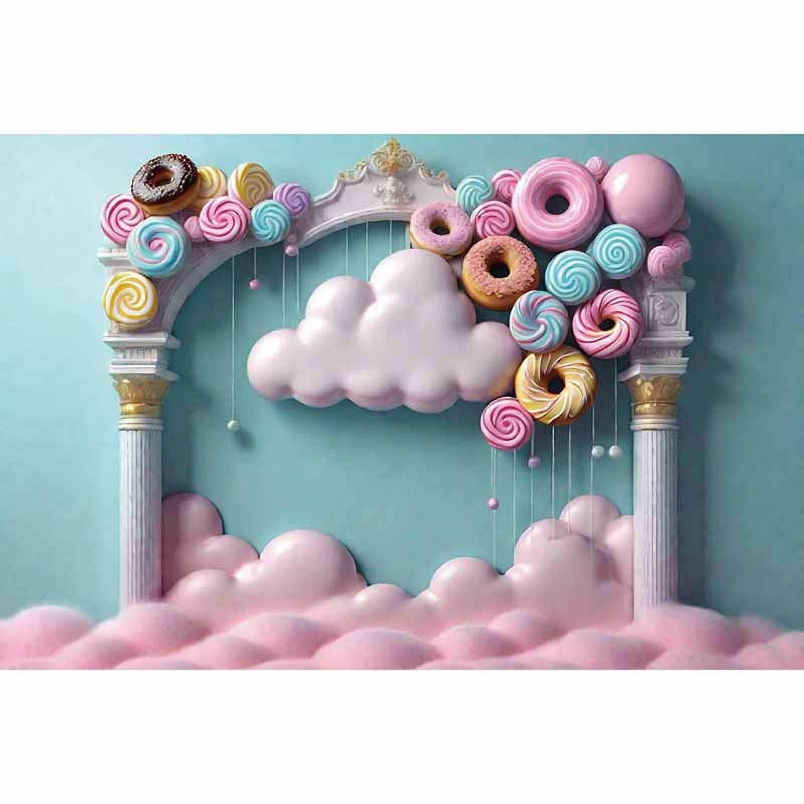 Clock And Keys Wonderland Birthday Arch Backdrop Kit