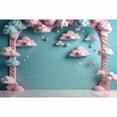 thumbnail image 1 of Candyland Arch Castle First Birthday Backdrop Baby Shower Clouds Candy Floss Background Sign ss Photography Props, 1 of 8