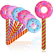 Candyland Birthday Party Decorations Inflatable Donut 33 Inch Lollipop Large Inflatable Candy Balloons Float Donut Shape Balloon Lollipop Stick Candy Themed Birthday Decorations for Kids (6 Pcs)