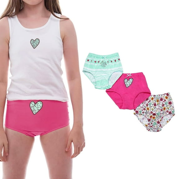 Candyland Brief Panty for Girl's - 3 Pack - Full Cut Soft Cotton