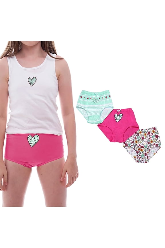 Candyland Brief Panty for Girl's - 3 Pack - Full Cut Soft Cotton