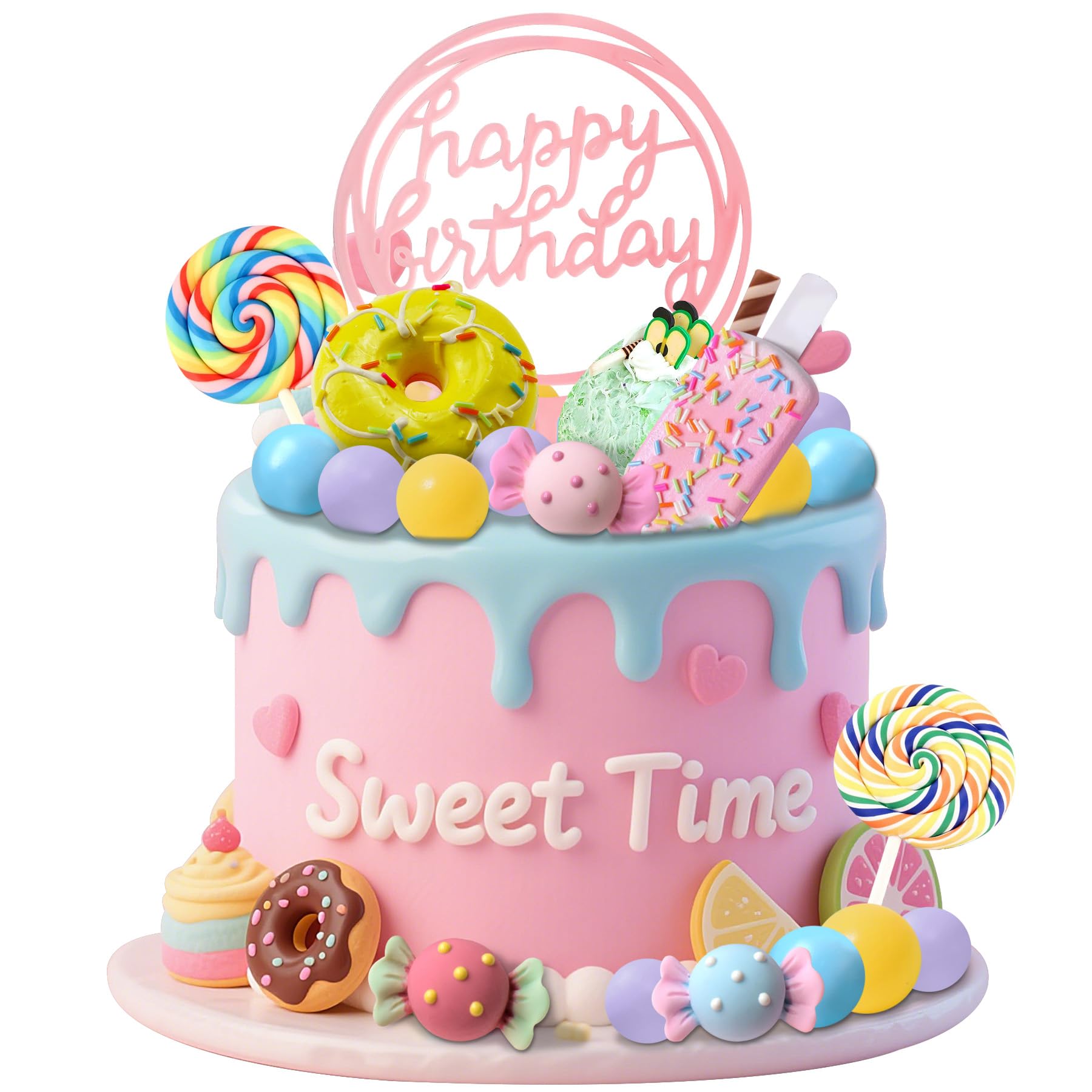FRIDAY NIGHT Candyland Cupcake Toppers - 48 PCS Lollipop & Candy Party Decorations