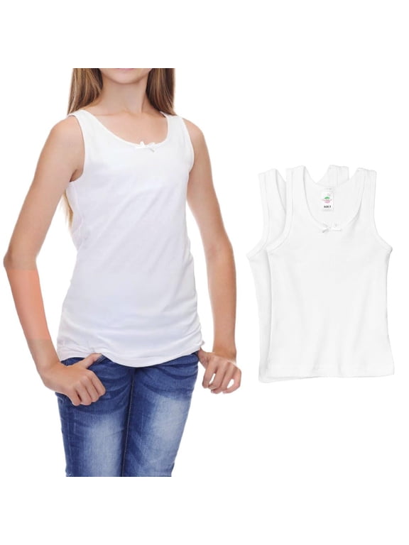 Candyland Girl's 2-Pack Sleeveless Cami Tank Tops Set - 100% Cotton Comfort, 2 - by Valair