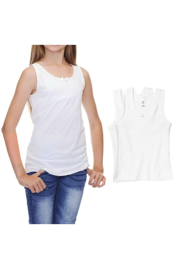 Candyland Girl's 2-Pack Sleeveless Cami Tank Tops Set - 100% Cotton Comfort, 6 by Valair