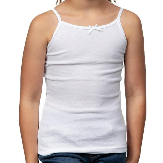 Candyland Girls' 2-Pack 100% Cotton Spaghetti Straps Tank Top Undershirt Cami Set, 10 by Valair