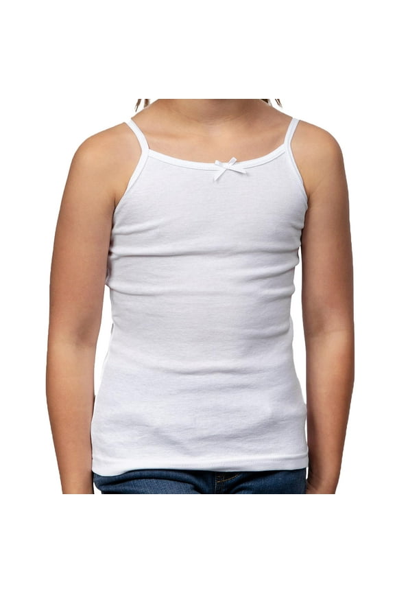 Candyland Girls' 2-Pack 100% Cotton Spaghetti Straps Tank Top Undershirt Cami Set, 4 by Valair