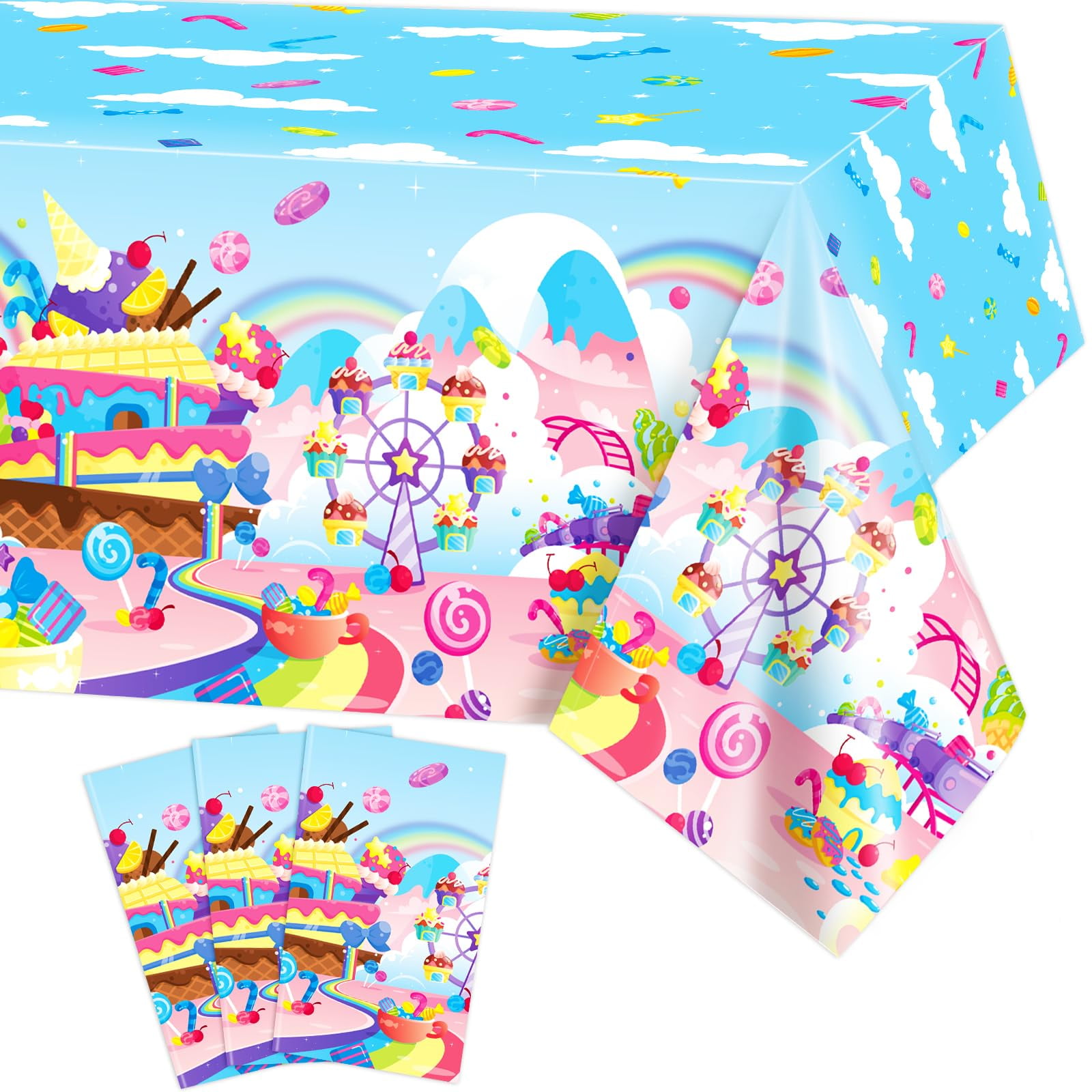Candyland Party Decorations Set of 3 Tablecloths Create a Whimsical