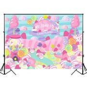 Candyland Themed Child Birthday Party Photography Backdrop Newborn Baby Shower Photo Background Decoration Studio Props