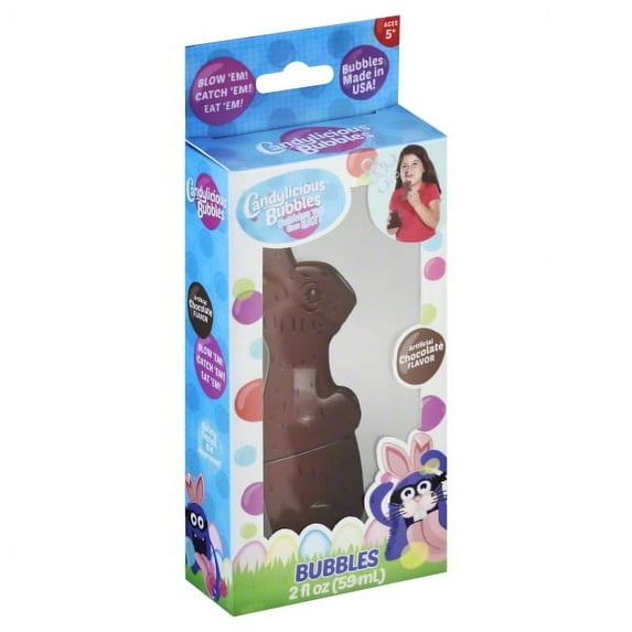 Candylicious Bubbles! Bubbles You Can Eat! Gluten Free! Chocolate Easter Bunny, 2 Ounces