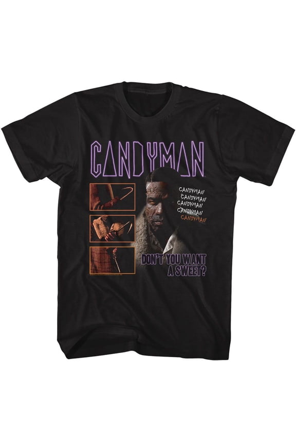 Candyman Neon Logo Black Adult T-Shirt M