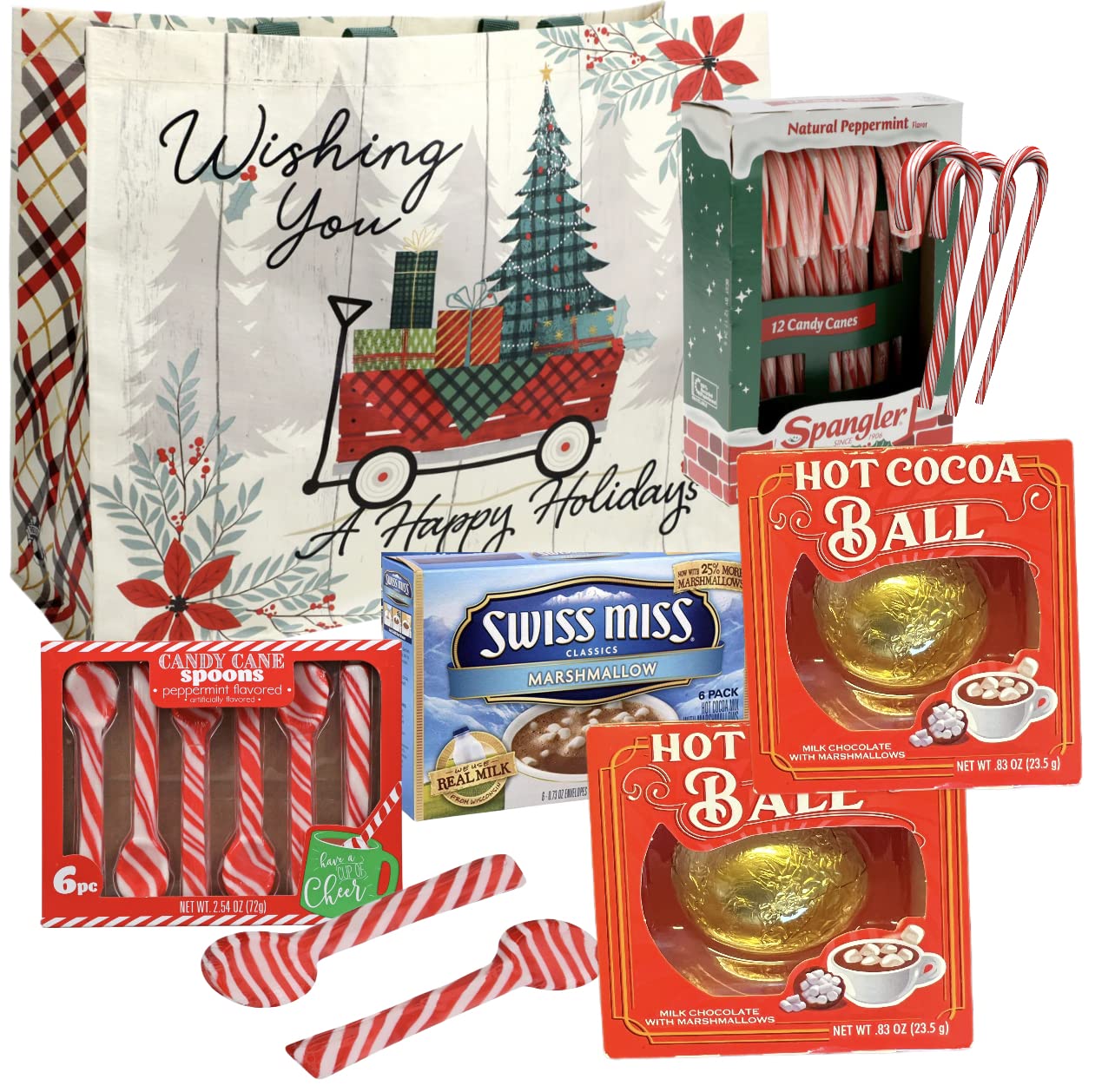 Candyrific (Chocolate Peppermint) Gifts Assortments Set Candy Canes Spoon, Swiss Miss