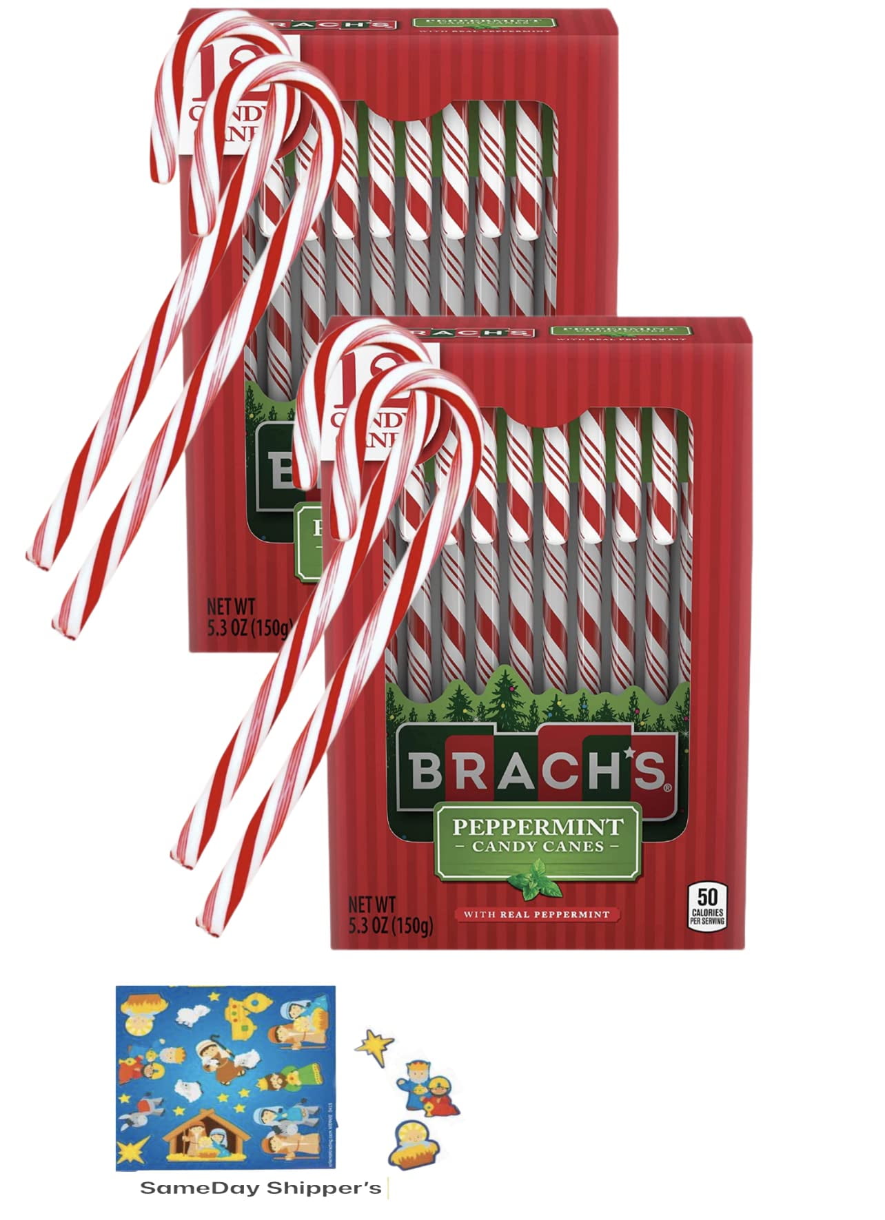 Candyrific (Red And White) Brach,S Peppermint Holiday Candy Canes