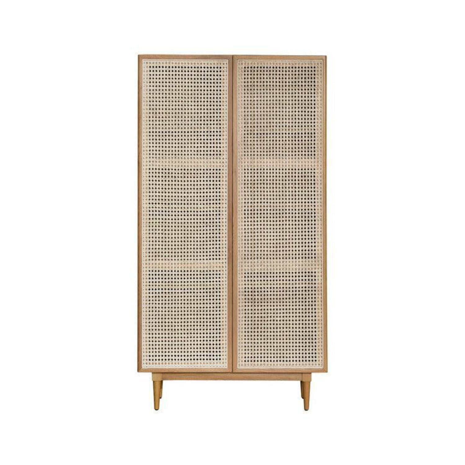 Cane Bookcase With Full Doors - Natural - Walmart.com
