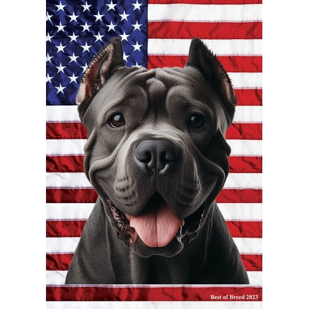 Cane Corso Black - Best of Breed All-American Patriotic III Garden Flags