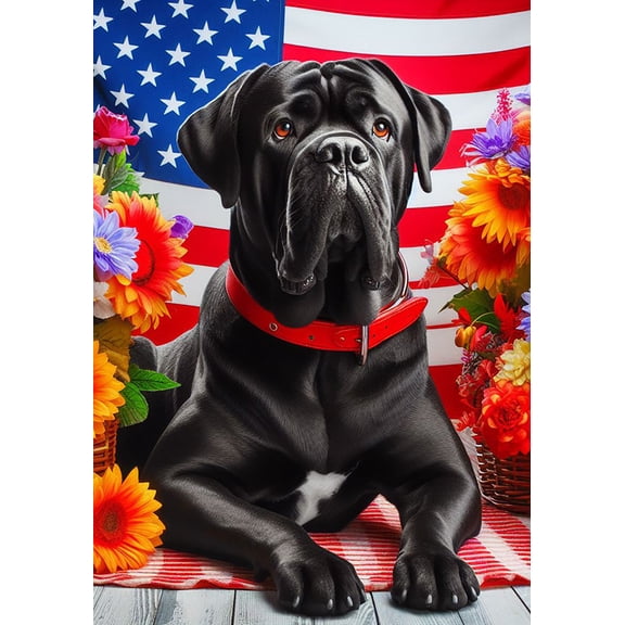 Cane Corso Black - Best of Breed DCR Patriotic I House Flag