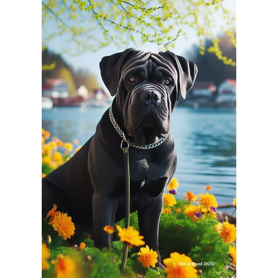 Cane Corso Black - Best of Breed DCR Spring Garden Flag