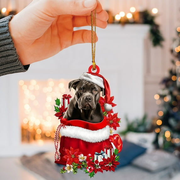 Cane Corso Christmas Ornament – Holiday Dog Memorial Gift & Xmas Tree Hanging Mica Décor