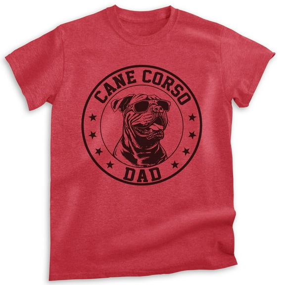 Cane Corso Dad, Unisex Men's Shirt, Cane Corso Owner, Funny Dog Dad Gift, Heather Red, Large