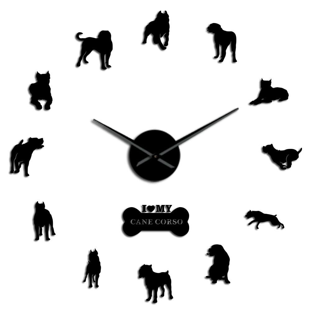 Cane Corso Dog Frameless Wall Clock Stickers, DIY Modern Decorative ...