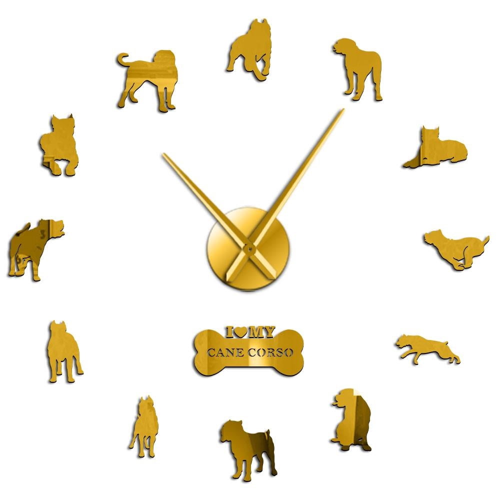 Cane Corso Dog Frameless Wall Clock Stickers, DIY Modern Decorative ...