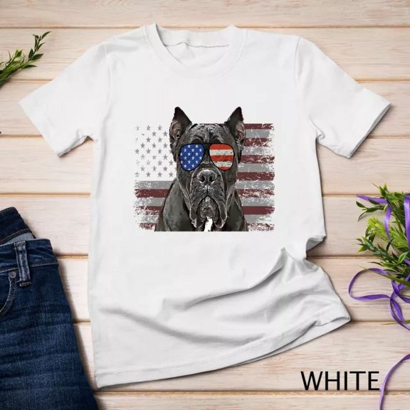 Cane Corso Dog July 4Th Retro Usa American Flag Unisex S-5XL T-Shirt Birthday Gifts; For Men & Women