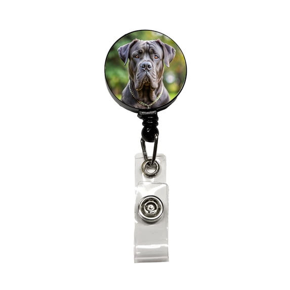 Cane Corso Dog Photo Retractable Reel ID Badge Key Card Name Tag Holder with Clip
