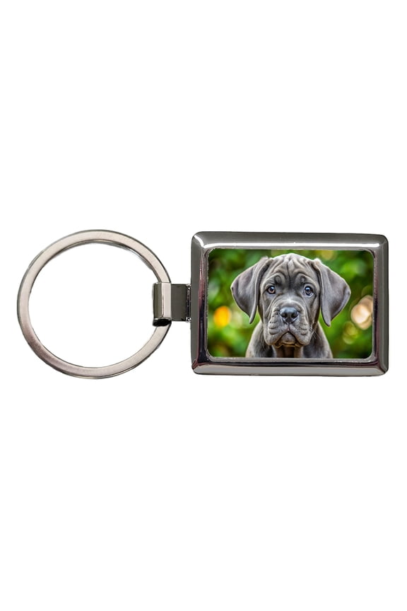 Cane Corso Dog Puppy Photo Metal Rectangle Keychain