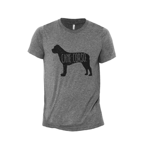 Cane Corso Dog Silhouette Men's Modern Fit Fun Casual T-Shirt Printed Graphic Tee Heather Grey 3X-Large