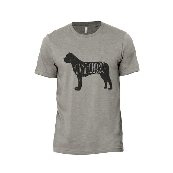 Cane Corso Dog Silhouette Men's Modern Fit Fun Casual T-Shirt Printed Graphic Tee Military Grey 3X-Large