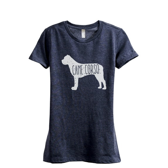 Cane Corso Dog Silhouette Women's Fashion Relaxed T-Shirt Tee Heather Navy Large