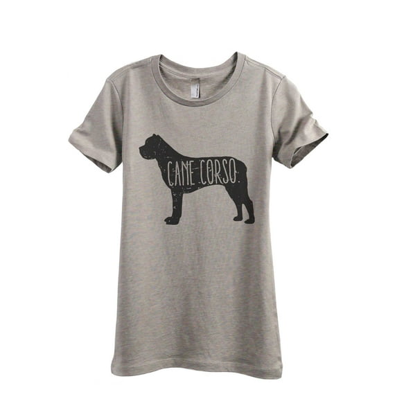 Cane Corso Dog Silhouette Women's Fashion Relaxed T-Shirt Tee Heather Tan Small