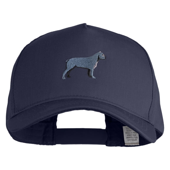 Cane Corso Embroidered Big Size Solid Cotton Twill 5 Panel High Profile Pro Style Snap Cap - Navy OSFM