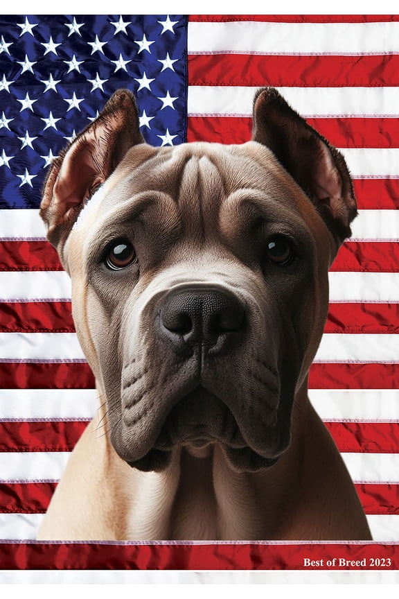 Cane Corso Fawn - Best of Breed All-American Patriotic III House Flags
