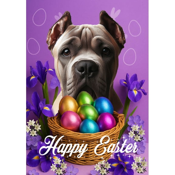 Cane Corso Fawn Cropped - Best of Breed Easter Holiday Outdoor House Flag 28" x 40" Mailbox Flag Dog Flag