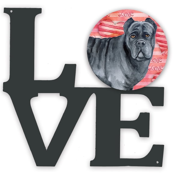 Cane Corso Love Metal Wall Artwork LOVE Red