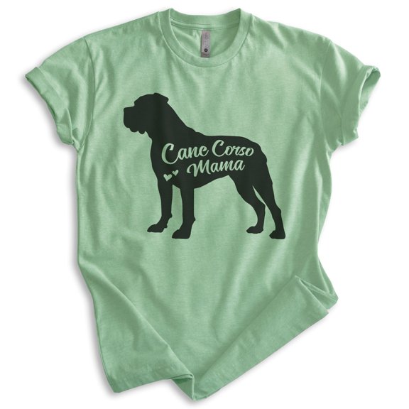 Cane Corso Mama, Unisex Women's Shirt, Cane Corso Owner, Funny Dog Mama Gift, Heather Apple Green, Small