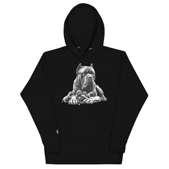 Cane Corso Mom pups Unisex Hoodie (Black, S)