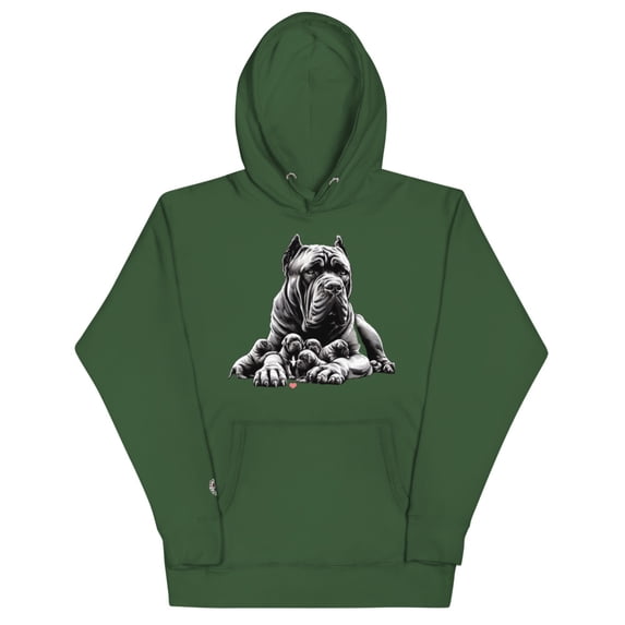 Cane Corso Mom pups Unisex Hoodie (Forest Green, XL)