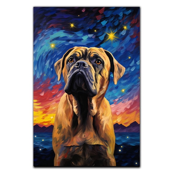Cane Corso Paintings Canvas for Wall Decorations - Paintings Starry Night Van Gogh Bedroom Wall Art Abstract Wall Large Canvas Wall Art for Living Room 24x36inch, 11x17inch