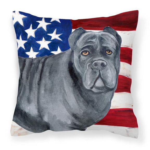 Cane Corso Patriotic Fabric Decorative Pillow