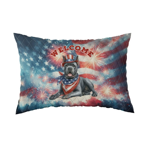 Cane Corso Patriotic Welcome for 4Th of July Independence Day Quilt Pillowcase Italian Mastiff Dog Lover Gifts Idea Throw Pillow Cover Bed Home Decor - 00010