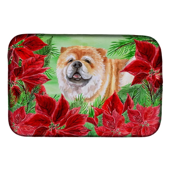 Cane Corso Poinsettas Dish Drying Mat