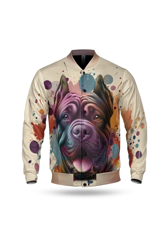 Cane Corso Portrait Watercolor Vintage Retro Styles All Over Print 3D Baseball Jacket Italian Mastiff Dog Lover Gifts Idea Bomber Jacket Softball - 00001