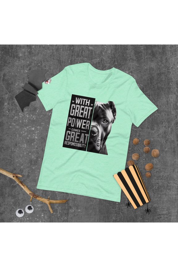 Cane Corso Power Responsibility Unisex t-shirt (Heather Mint, 3XL)