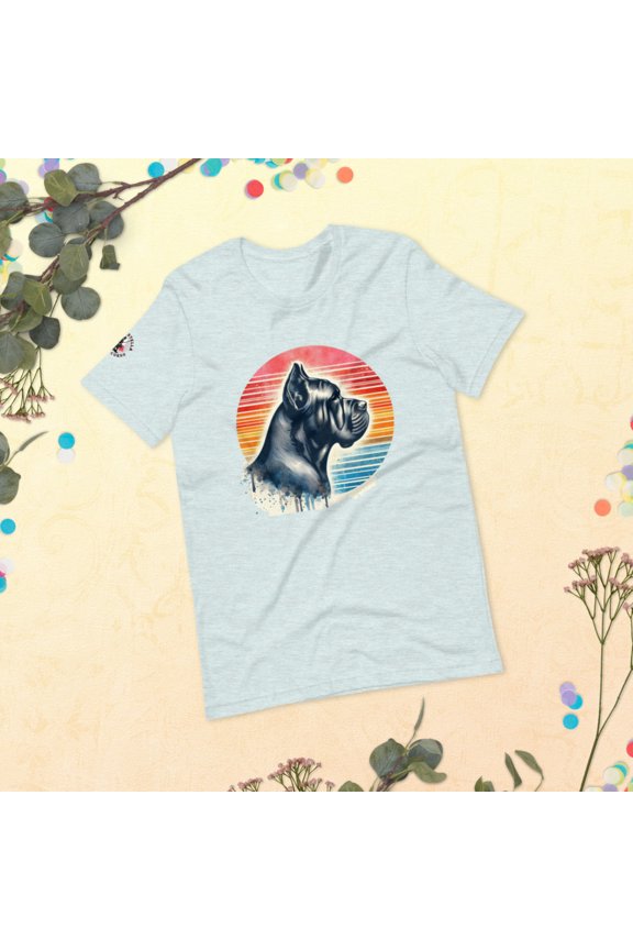 Cane Corso vintage sun 1 Unisex t-shirt (Heather Prism Ice Blue, S)
