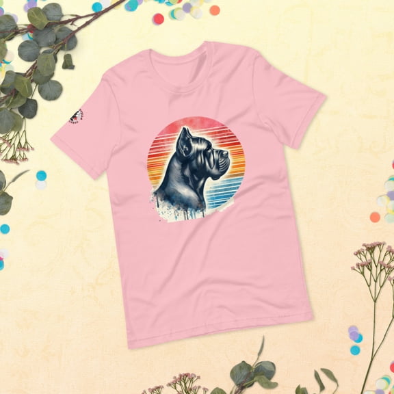 Cane Corso vintage sun 1 Unisex t-shirt (Pink, L)