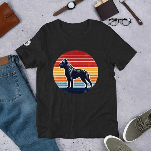 Cane Corso vintage sun 3 Unisex t-shirt (Black Heather, S)