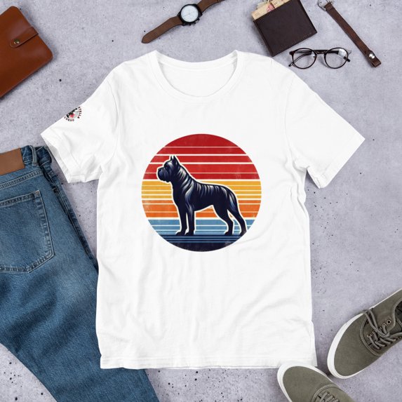 Cane Corso vintage sun 3 Unisex t-shirt (White, M)