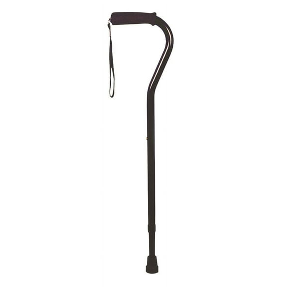 Cane Aluminum Black Adj Soft Foam Handle & Wrist Strap