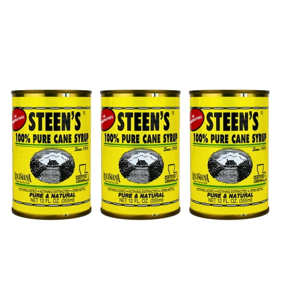 Cane Syrup - Steen's 100% Pure - 12 Fl 0z. Can Pack of 3
